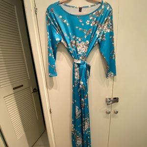 Long floral dress, stretchy material